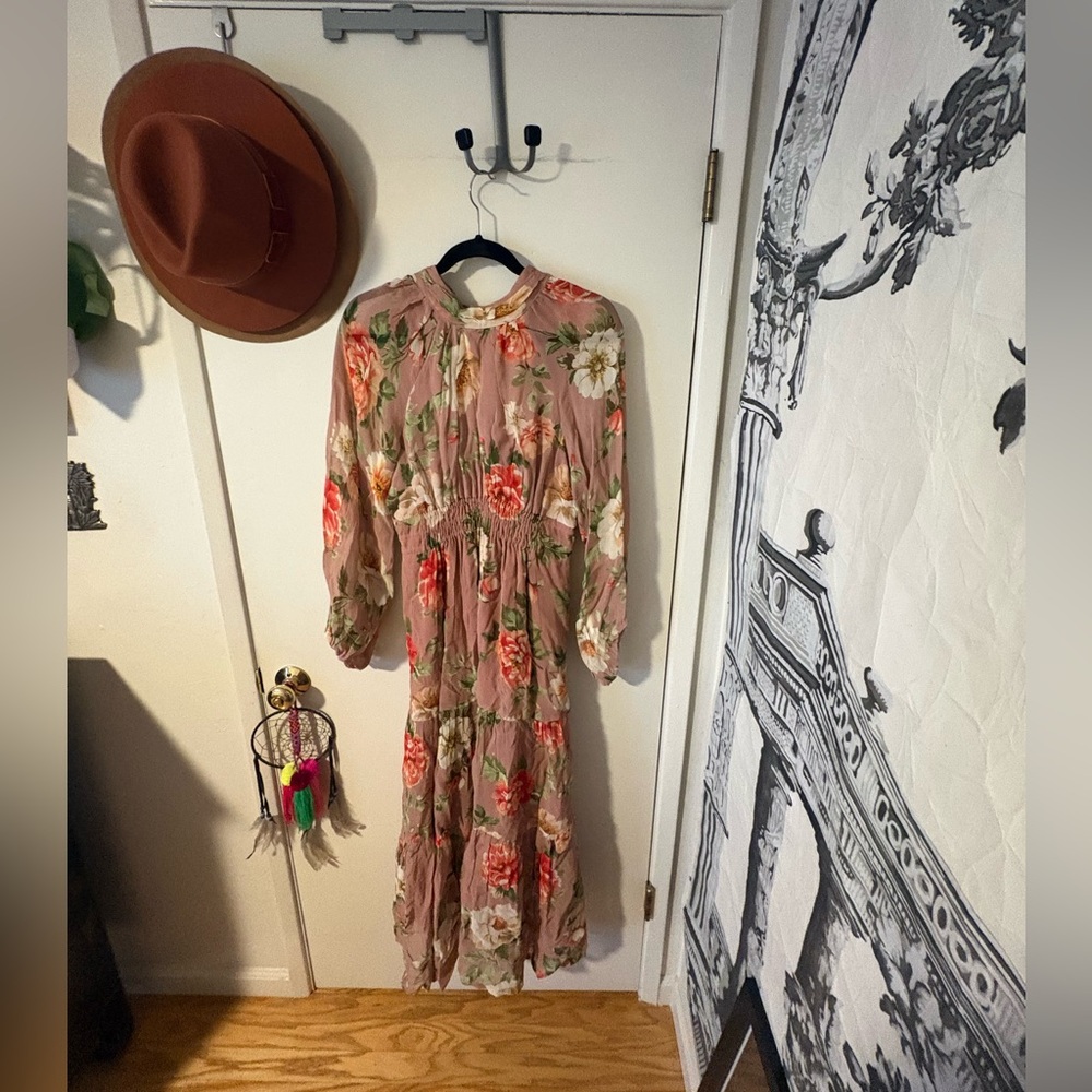 Somerset long sleeve chiffon floral maxi dress NWT - Picture 5 of 8